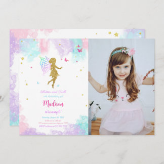 Fairy Birthday Party Einladung mit Foto