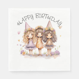 Fairy Birthday Party Napkins Serviette