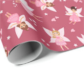 Fairy Birthday Party Pink Geschenkpapier (Rolleneckpunkt)