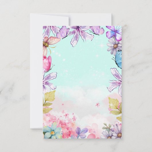 Fairy Birthday Princess Fairy Birthday Einladung (Rückseite)