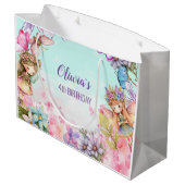 Fairy Birthday Princess Fairy Birthday Geschenktas Große Geschenktüte (Rückseite Schrägansicht)