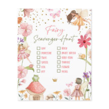 Fairy Birthday Scavenger Jagd Party Game Forest