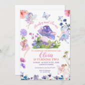 Fairy Birthday Whimsical Einladung (Vorne/Hinten)