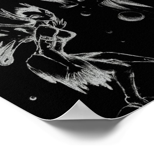 Fairy Black und White Poster (Ecke)