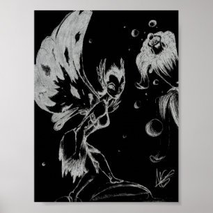 Fairy Black und White Poster