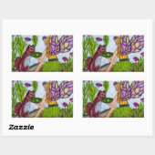 Fairy-Blätter Eichhörnchen Gestrickte Glasscherben Rechteckiger Aufkleber (Blatt)