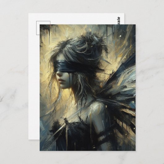 Fairy Blindfold Postkarte (Vorne/Hinten)