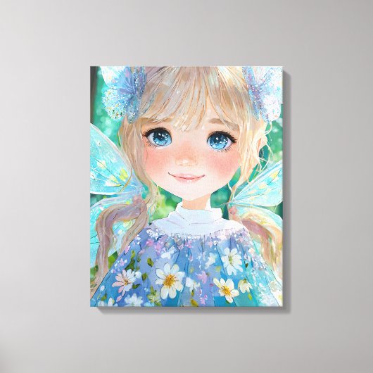 Fairy Blue Farben Kunstdekoration Leinwanddruck (Vorderseite)