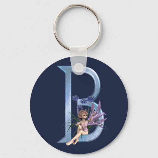 Fairy Blue Monogram B Schlüsselanhänger (Vorderseite)