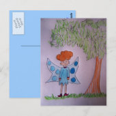Fairy Blue Postcard Postkarte (Vorne/Hinten)