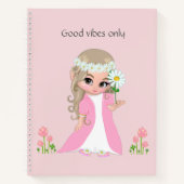 Fairy & Blume auf hellrosa Notebook Notizblock (Vorderseite)