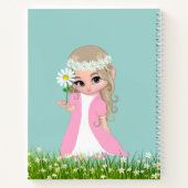 Fairy & Blume auf Light Blue Notizblock (Rückseite)