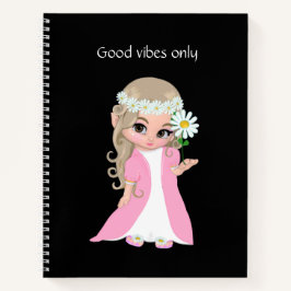 Fairy & Blume auf schwarz Notizblock