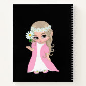 Fairy & Blume auf schwarz Notizblock (Rückseite)