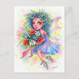 Fairy Blume Bouquet Postcard Postkarte