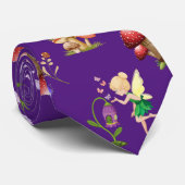 Fairy Blume Butterfly Pilz Lila Themed Krawatte (Gerollt)