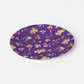 Fairy Blume Butterfly Pilz Lila Themed Pappteller (Schrägansicht)