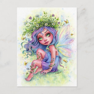 Fairy Blume Crown Postcard Postkarte