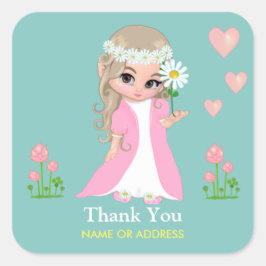 Fairy & Blume Vielen Dank für Ihr Interesse an Lig Quadratischer Aufkleber