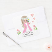 Fairy & Blume Vielen Dank Quadratischer Aufkleber (Umschlag)