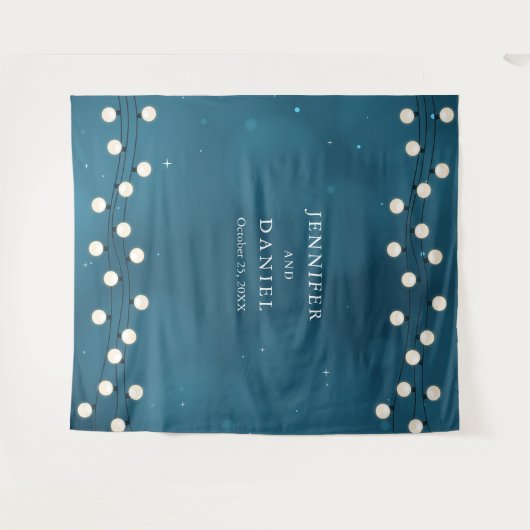 Fairy Bokeh String Lights Garland Wedding Backdrop Wandteppich (Vorderseite (Horizontal))