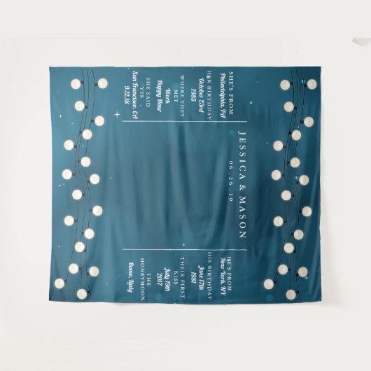 Fairy Bokeh String Lights Garland Wedding Backdrop Wandteppich (Vorderseite (Horizontal))