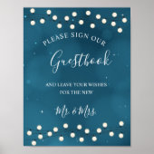 Fairy Bokeh String Lights Wedding Guestbook Poster (Vorne)