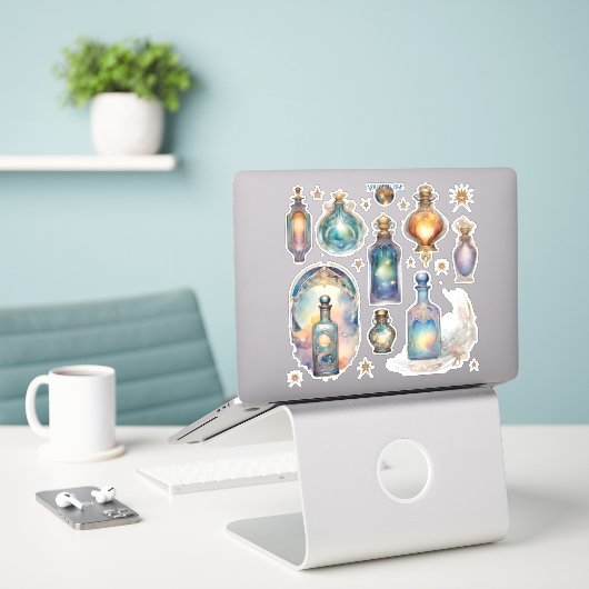 Fairy Bottle Sticker Sheet (Laptop auf Schreibtisch)