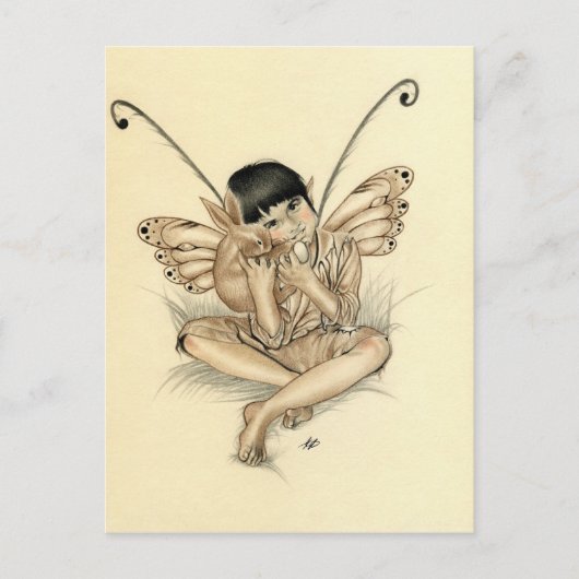 Fairy Boy Bunny Postcard Postkarte (Vorderseite)