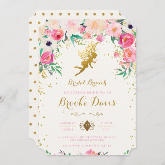 Fairy Bridal Dusche Einladung (Vorne/Hinten)