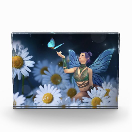 Fairy Butterfly and Daisies Fotoblock (Vorderseite)