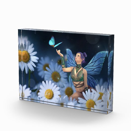 Fairy Butterfly and Daisies Fotoblock (Rechts)