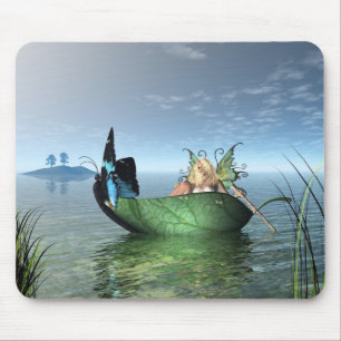 Fairy Butterfly Boat Mousepad