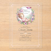 Fairy Butterfly Garden Flutter Liebe Baby Dusche Acryleinladungen (Vorderseite)
