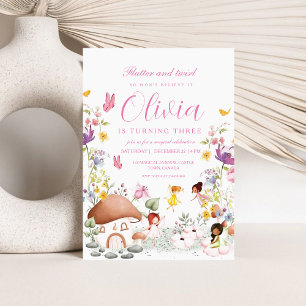 Fairy Butterfly Garden Pixie Girls Blume Einladung