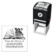 Fairy Butterfly Open Book “From the Library of” Permastempel (Beispiel)