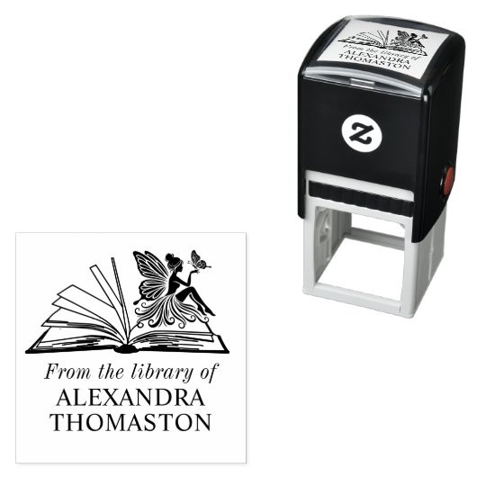 Fairy Butterfly Open Book “From the Library of” Permastempel (Beispiel)