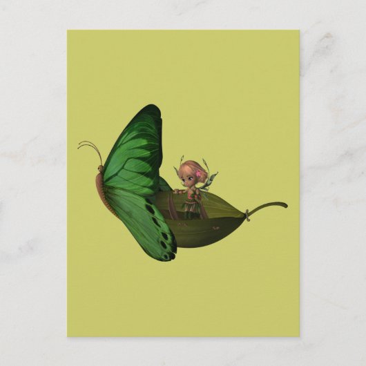 Fairy & Butterfly Postkarte (Vorderseite)