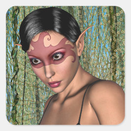 Fairy Butterfly Quadratischer Aufkleber