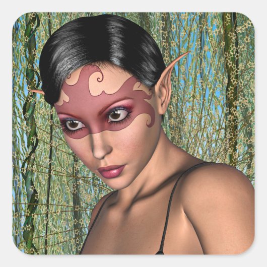 Fairy Butterfly Quadratischer Aufkleber (Vorderseite)