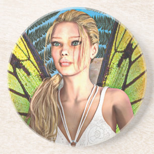 Fairy Butterfly Sandstein Untersetzer