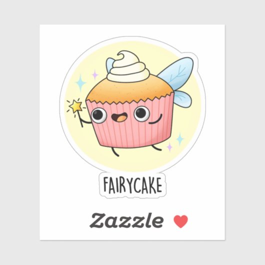 Fairy Cake Funny Cupcake Puff Aufkleber (Blatt)