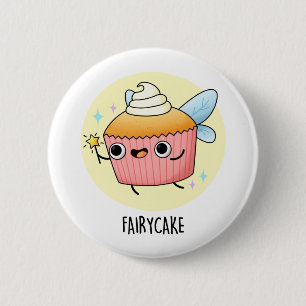 Fairy Cake Funny Cupcake Puff Button