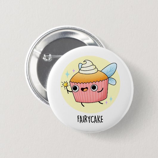 Fairy Cake Funny Cupcake Puff Button (Vorne & Hinten)