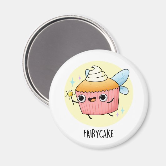 Fairy Cake Funny Cupcake Puff Magnet (Vorderseite/Rückseite)
