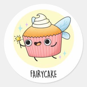 Fairy Cake Funny Cupcake Puff Runder Aufkleber