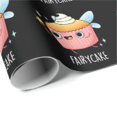 Fairy Cake Funny Cupcake Pun Dark BG Geschenkpapier (Rolleneckpunkt)
