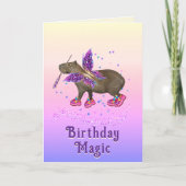 Fairy Capybara Birthday Magic Karte (Vorderseite)