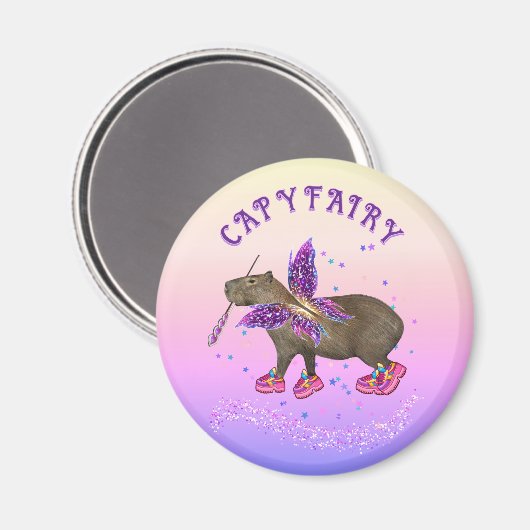 Fairy Capybara Magic Magnet (Vorderseite/Rückseite)