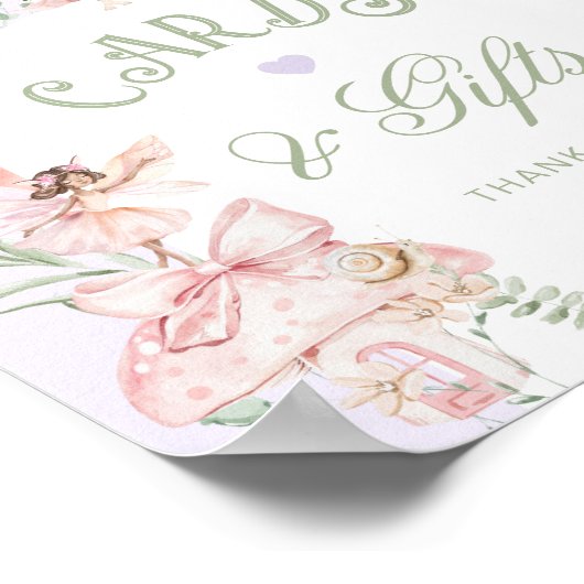 Fairy Cards and gifts Whimsical Purple Birthday Poster (Ecke)